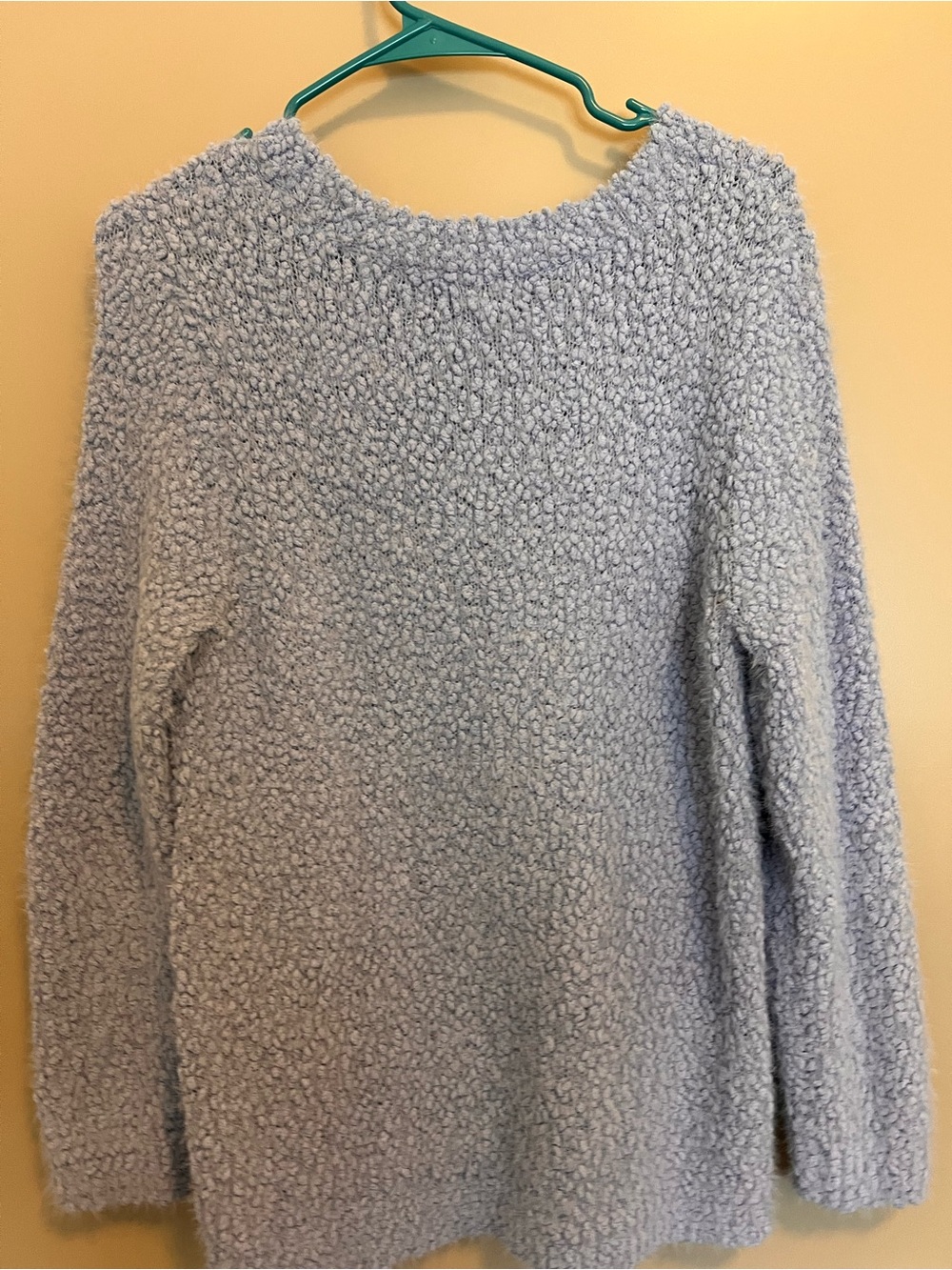 Jones New York Light Blue Bubble Knit Crew Sweater